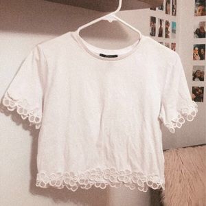 white plain t-shirt with detailing